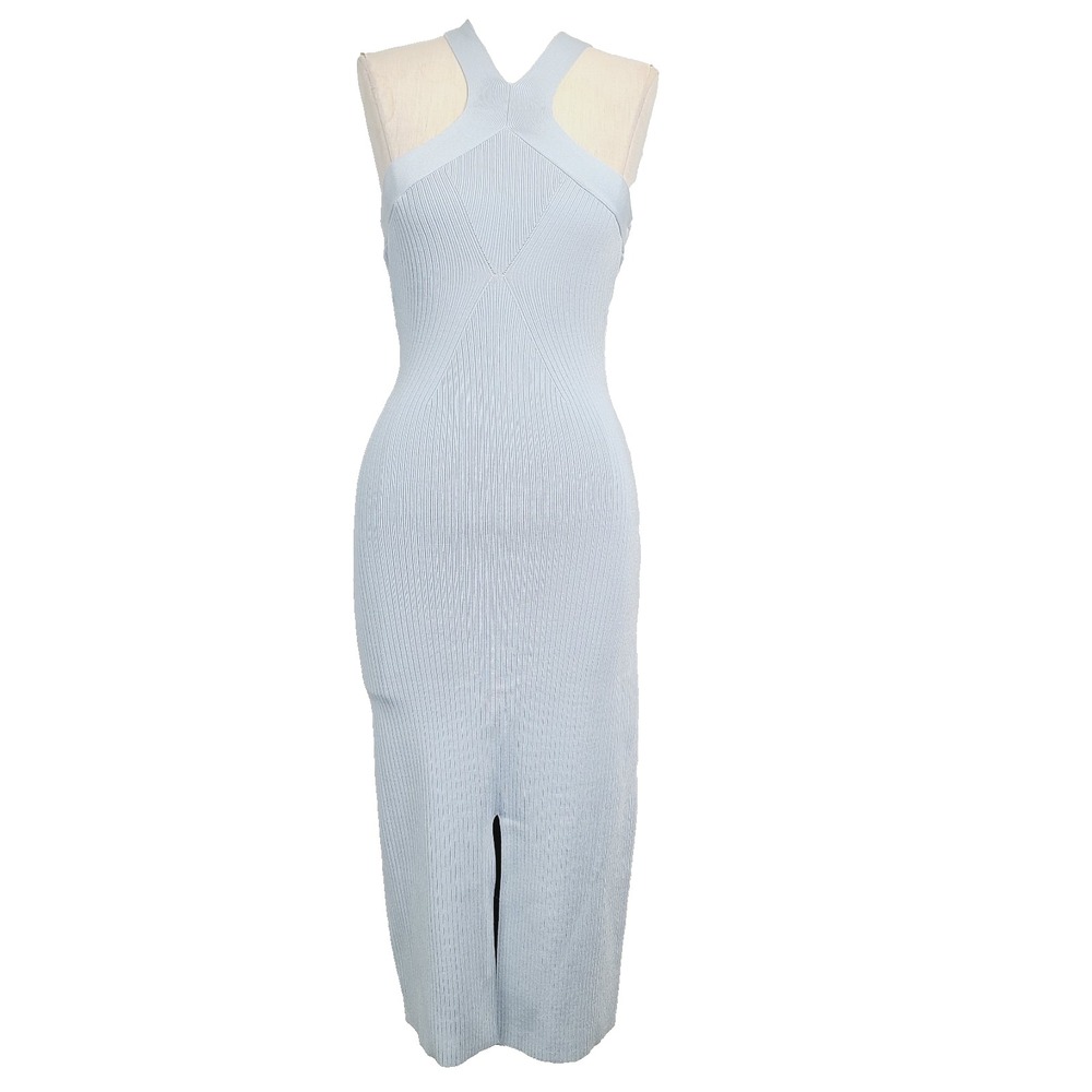 Bailey 44 Anthropologie Dress XS Pastel‎ Blue Ribbed Knit Sleeveless Bodycon